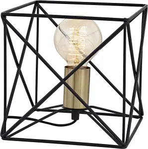 Lighting123 Geosphere Table Lamp Light Fixture Metal Cage for Reading Light for Bedroom, Living Room