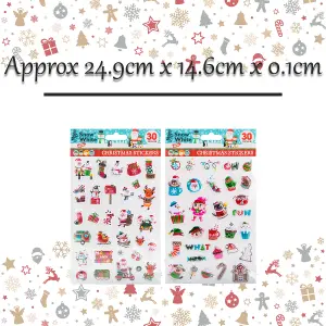 Christmas Stickers Themed 1x Varied Design 24.9x14.6x0.1cm Christmas Themed