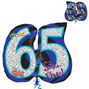 Amscan Supershape Oh No 65th Birthday Foil Balloon Black/Blue (One Size)