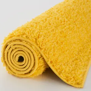 Myshaggy Collection Living Room Rugs Solid Design  Yellow