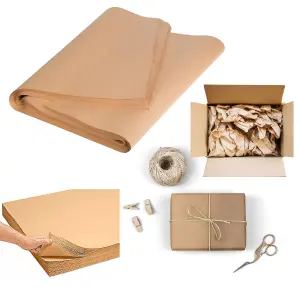 100 Sheets Of Large Brown Kraft Paper Perfect For Gift Wrapping & Packing