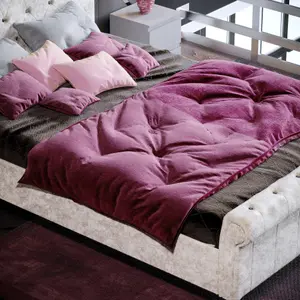 Vida Designs Violetta Crushed Velvet Champagne 4ft6 Double Bed Frame, 190 x 135cm