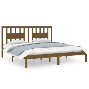 Berkfield Bed Frame Honey Brown Solid Wood Pine 200x200 cm