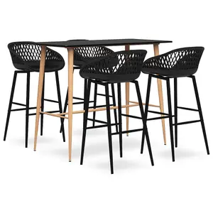 Berkfield 5 Piece Bar Set Black