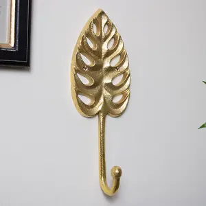 Melody Maison Gold Monstera Lilly Leaf Wall Hook