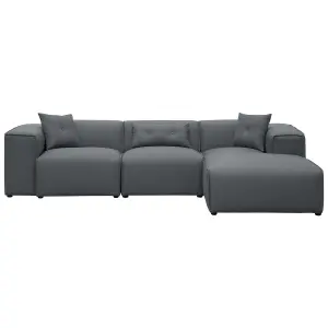 Corner Sofa DOLVA Dark Grey Fabric Left Hand