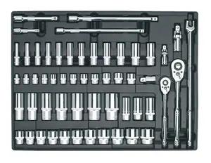 Sealey Tool Tray with Socket Set 55pc 3/8" & 1/2"Sq Drive TBT31