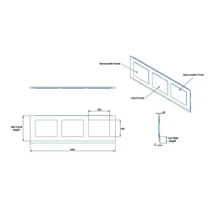 Nes Home 1700 x 500mm PVC Bath Panel With Removable Magnetic Door Gloss White