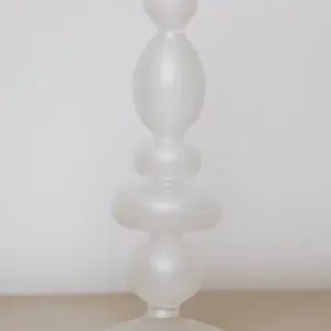 Melody Maison White Frosted Glass Candle Holder - 20.5cm