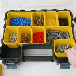 FatMax Deep Professional Black & yellow Organiser with 10 compartments