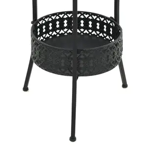 Berkfield Bistro Table Black 40x70 cm Metal