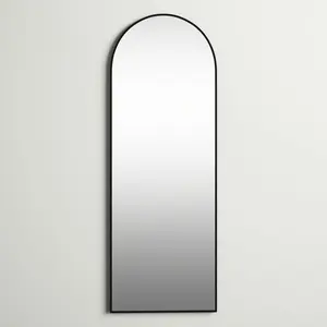 Salma Metal Flat Mirror Matte Black / 170cm H x 61cm W