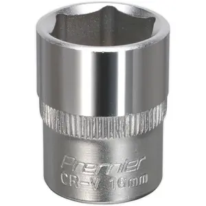 16mm Forged Steel Drive Socket with 3/8" Square Drive and Chrome Vanadium Finish