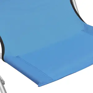 Berkfield Folding Beach Chairs 2 pcs Blue Fabric