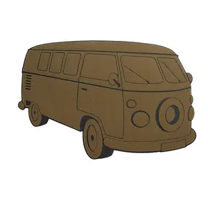 Camper Van Shaped Polyester Large Door Mat  47x70 cm