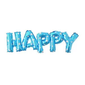 Realmax Happy Text Foil Balloon Blue (One Size)