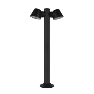 Luminosa Cone Outdoor Twin Bollard Black, IP54