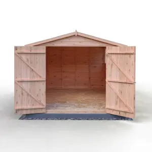 Shire Overlap 12x8 Double Door Shed with Windows