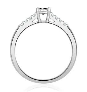 Black Diamond And Lab Diamond Engagement Ring 0.25Ct In 9K White Gold