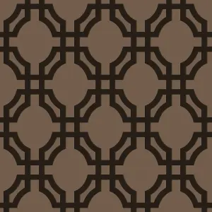 Galerie Luxe Brown Trellis Smooth Wallpaper