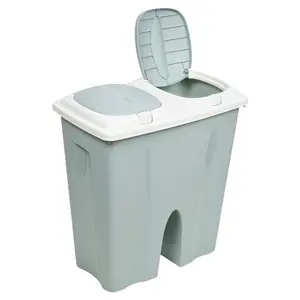 Annabesook 50 Litre Multi-Compartments Rubbish & Recycling Bin Teal/White