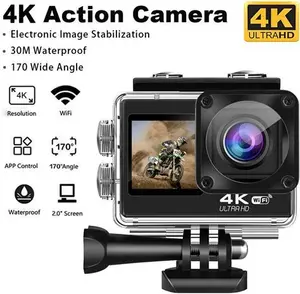 Action Camera 4K 2' + 1.3' Ultra HD 1080P Sports Wifi Cam DV Video Recorder