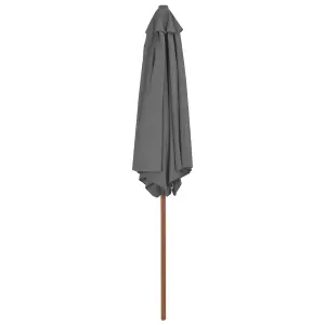 Berkfield Outdoor Parasol with Wooden Pole 270 cm Anthracite