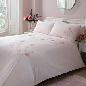 Margot Embroidered Floral Duvet Cover Set