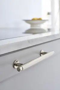 128mm Bright Nickel Reeded Cabinet Handle Cupboard Door Drawer Pull