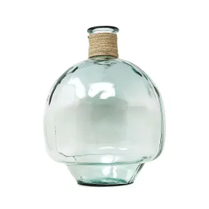 Recycled Glass Hemp Clear Home Décor Large Bom Vase (H) 40cm