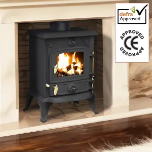 5kW Cast Iron Solid Multifuel Wood Burning Stove