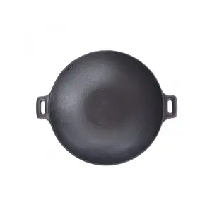 Oypla 30cm Cast Iron Non Stick Wok Skillet Frying Cooking Pan