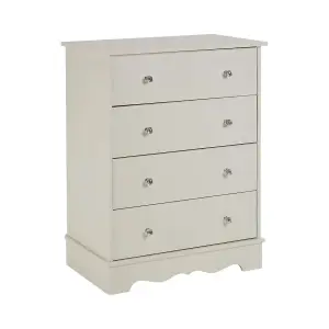 Interiors by Premier 4 Drawer Chest, White Dresser Chest of Drawers, White Dresser and Chest of Drawers, Modern Drawer Chest