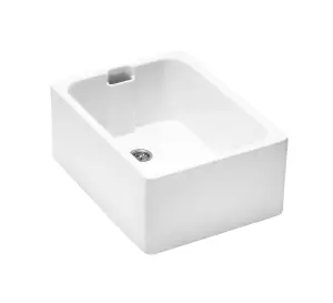 Belfast Ceramic Kitchen Sink 595x455 Gloss White