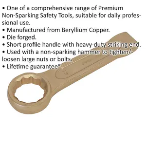 41mm Non-Sparking Ring End Slogging Spanner with Short Profile Striking End