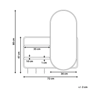 Beliani Modern Wall Mirror BRION Metal Gold