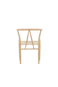 Alfons  Wooden Rattan Seat Dining Chair , Beige