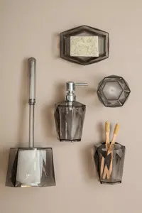 Maison by Premier Dow Grey Acrylic Toilet Brush Holder