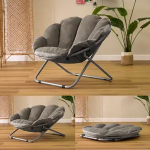 icon Toro Velvet Accent Chair Grey Folding Chair