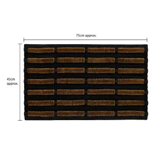 JVL Nimbus Rubber Coir Tuffscrape Doormat, 45x75cm