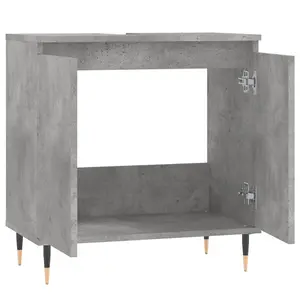 Berkfield Bathroom Cabinet Concrete Grey 58x33x60 cm Engineered Wood