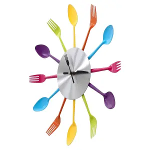 Maison by Premier Multi Coloured Cutlery Wall Clock