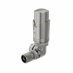 Rinse Bathrooms Corner Thermostatic Radiator Valve Corner TRV Satin Nickel