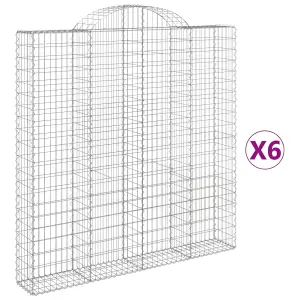 Berkfield Arched Gabion Baskets 6 pcs 200x30x200/220 cm Galvanised Iron