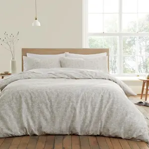 Shadow Leaves 200 Thread Count Cotton Duvet Cover Set Beige / King Duvet Cover + 2 Standard Pillowcases