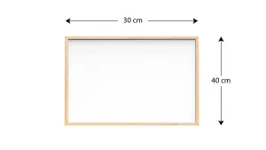 ALLboards Whiteboard dry erase magnetic surface wooden natural frame 30x40 cm