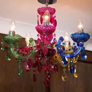 Litecraft Marie Therese Multicolour 5 Light Chandelier