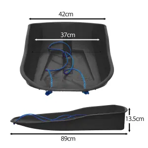 simpa Black Plastic Snow Bullet Speedstar Snow Sledge Toboggan - Set of 2