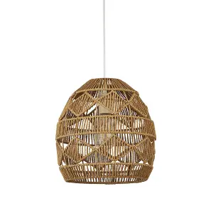 Woven Rattan String Diamond Ceiling Pendant Easy Fit Shade Home Decor