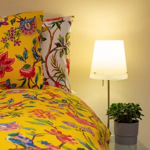 Rufus Cotton Blend, Polyester Floral Duvet Cover Set with Pillowcases Yellow / Super King - 2 Standard Pillowcases